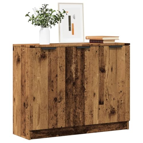 Rantry Sideboard aus antikem Holz, 90,5 x 30 x 70 cm aus Spanplatte, Sideboard, Bodenschrank, Büromöbel, Nachttisch, Anrichte für Schlafzimmer, Möbel