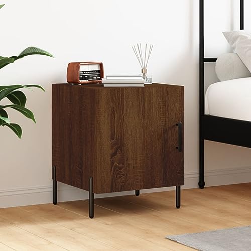 FOZICV Nachttisch Modernem Beistellschrank Aufbewahrungsschrank Möbel für Schlafzimmer Inneneinrichtung Schlichten und Kompakten Design Braun Eichen-Optik 40x40x50 cm