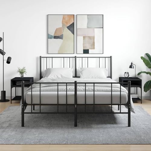 Snsowed Nachttische 2 STK. Schwarz 40x41x50 cm Holzwerkstoff, Nachtschrank, Nachtkästchen, Bedside Table, Nachtkommode, Nightstand, Nachttischschrank, Nachtkonsole