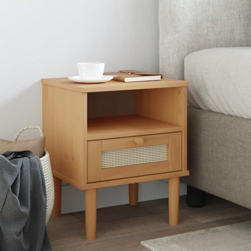 CFODOJ Tische, Nachttische Home Nachtkom mode SENJA Optik braun 40x35x48 cm
