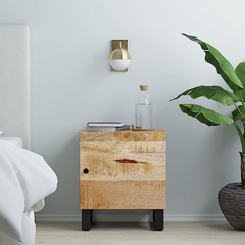 CFODOJ Tische, Nachttische, Nachttisch, 40 x 33 x 46 cm, Massivholz, Mango