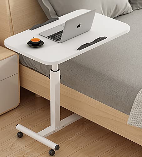 XMDEUR Medizinischer Betttisch mit Verstellbarer Höhe und Rollen – zusammenklappbarer Nachttisch für Krankenhaus, Büro, Zuhause – rollbarer Laptop-Computertisch und Sofa-Beistelltisch