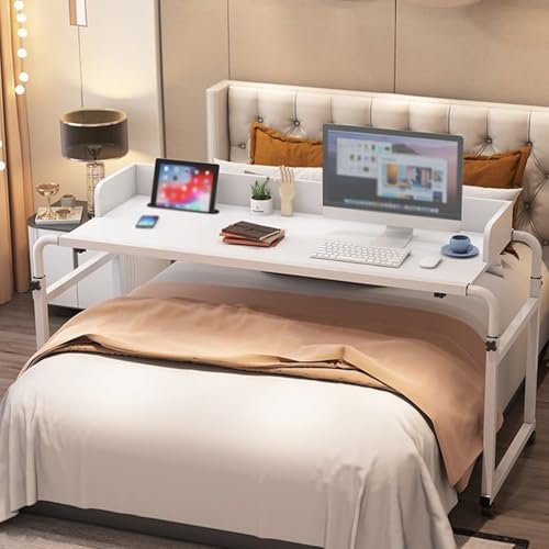 Überbett-Schreibtisch, über Tischen, mit Rollen, für King-Size-Bett, zusammenklappbar, für Behindertentisch, höhenverstellbar
