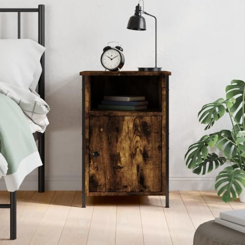 Youuihom Nachttisch Räuchereiche 40x42x60 cm Holzwerkstoff Schmaler Beistelltisch Nachtschrank Kleiner Tisch Bedside Tables für Wohnzimmer Bad Jugendzimmer Schlafzimmer