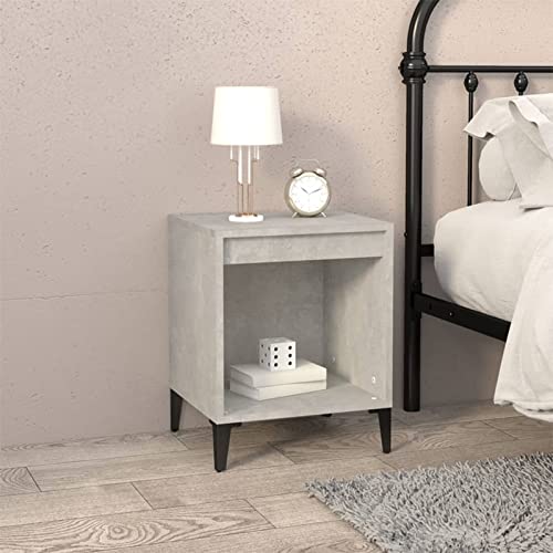Homgoday Nachttisch, Grau, Beton, 40 x 35 x 50 cm, Sideboard, Bodenschrank, Büromöbel, Nachttisch, Nachttisch, Anrichte für Schlafzimmer