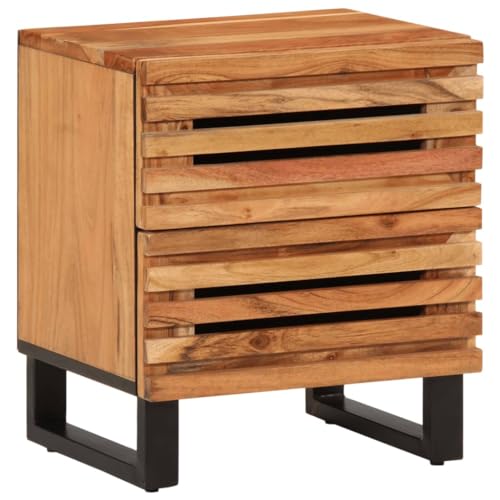 ULUYYUC Telefontisch Nachtschrank Beistelltisch Couch Kleiner Tisch - Nachttische 2 STK. 40x34x46 cm Massivholz Akazie für Jugendzimmer Küche Schlafzimmer Wohnzimmer