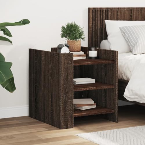 LVHUIDEH Nachttisch Braun Eichen-Optik 45x50x50 cm Holzwerkstoff