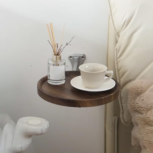 MTSYXYM Wandhalterung Beistelltisch,Wandhalteru ng Nachtschrank,Runden Nachtschrank,Flexibles Zusammenklappen, geringer Platzbedarf,für Schlafzimmer, Wohnzimmer, Flur.(Brown)
