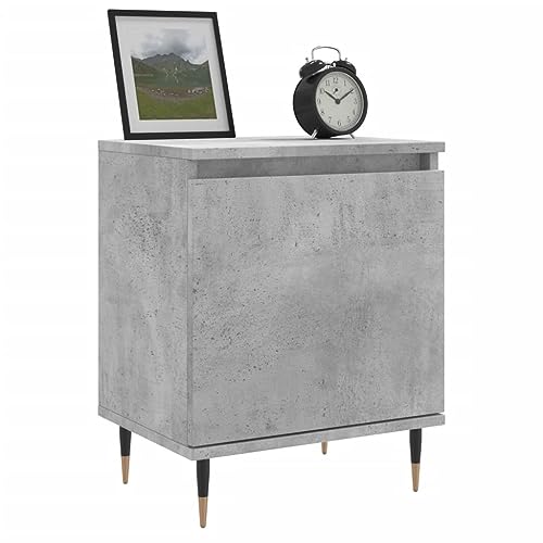 HEFZGDB Nachttische 2 STK. Betongrau 40x30x50 cm Holzwerkstoff Nachttisch Vintage Nachtkästchen Wohnzimmertisch Küchentisch für Schlafzimmer Hotel Wohnzimmer Gästezimmer