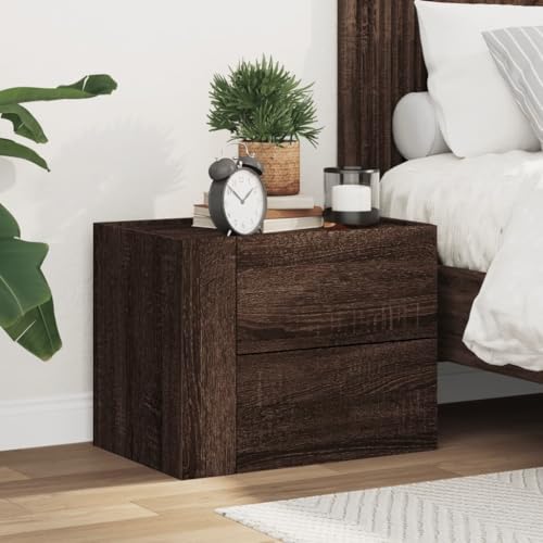 LVHUIDEH Wand-Nachttisch Braun Eichen-Optik 45x30x35 cm