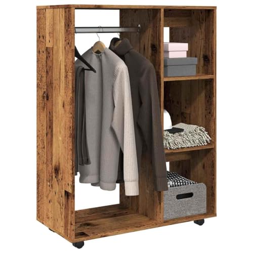 Rantry Antiker Holzschrank, 80 x 40 x 110 cm, aus mehrschichtigem Holz, Nachttische für Schlafzimmer, Nachttisch, Anrichte für Schlafzimmer, Bodenschrank, Möbel