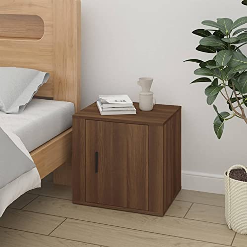 Fasba Nachttisch Braun Eichen-Optik 50x39x47 cm, Beistelltisch mit viel Stauraum, Nachtschrank, Nachtkommode, Nachtkonsole/ 816702