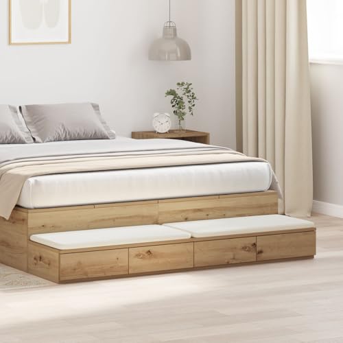 Generisch Bett-Schubladen Artisan Eiche 135x36,5x16,5 cm aus Ingenieurs-Holz,jiangboyu e-866994