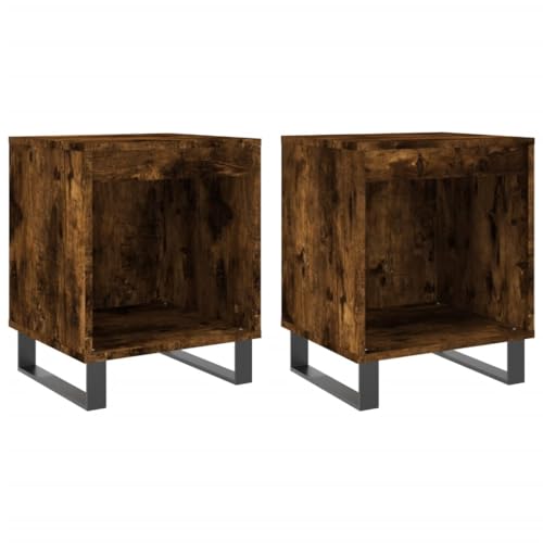 Nachttische Set aus Holzwerkstoff & Metall, 2 STK., 40x35x50 cm, modern & langlebig, ideal für Schlafzimmer & kleine Räume