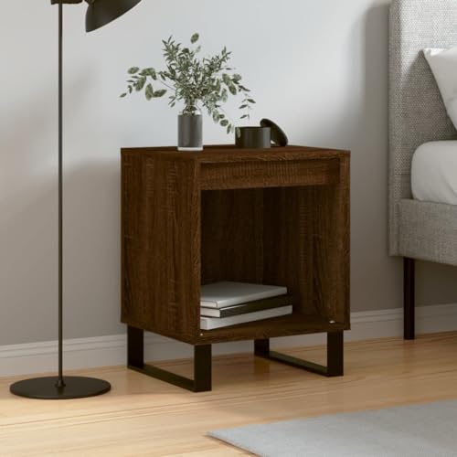 LVHUIDEH Nachttisch Braun Eichen-Optik 40x35x50 cm Holzwerkstoff