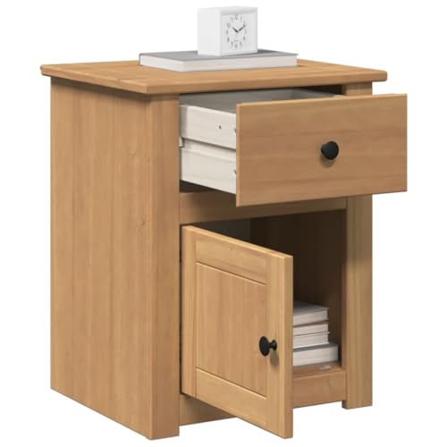 MOBCANT Nachttisch, Beistelltisch Bedside Table Konsolentisch Nachtkästchen Geeignet für Wohnstube Schlafzimmer Schlafsaal Wohnung Panama 46x40x57 cm Massivholz Kiefer