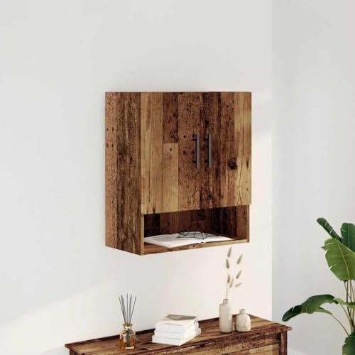 Rantry Wandschrank aus antikem Holz, 60 x 31 x 70 cm aus Spanplatte, Nachttische für Schlafzimmer, Nachttisch, Anrichte für Schlafzimmer, Bodenschrank, Möbel