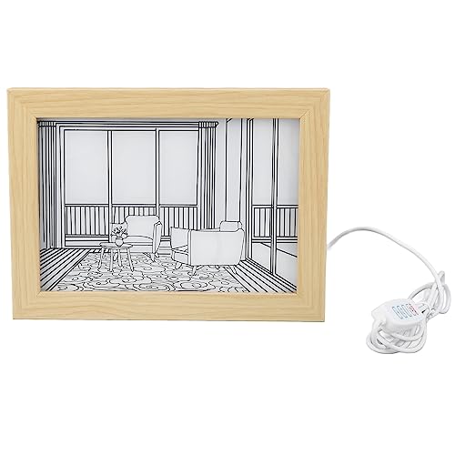 Pilipane Dekoratives Lichtgemälde, 3 Lichtmodi, LED-Beleuchtung, Gemälde, Dekoration für Wohnzimmer, Wandkunst-Dekoration (Kleine 60-80 mm / 2,4-3.1in)