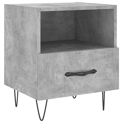 Genérico Wenjingqi 827428 Nachttisch, Holztechnik, Grau, Beton, 40 x 35 x 47,5 cm, Grau