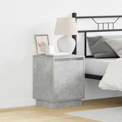 Mokuyary Nachttisch 2 pcs Beton Grau 39 x 34,5 x 50 cm Holzwerkstoff Beistelltisch, Nachtschrank Schlafzimmer, modern für Wohnzimmer Schlafzimmer Arbeitszimmer Gästezimmer