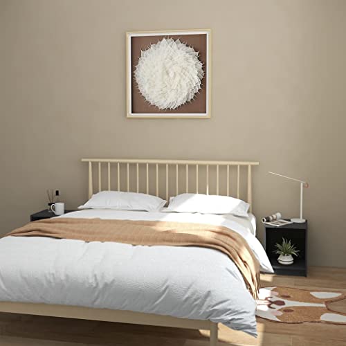 LVHUIDEH Nachttische 2er Set Grau 35,5x33,5x41,5 cm Massivholz Kiefer