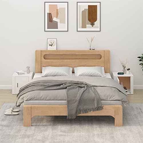 Nachttische 2 STK. Beistelltisch Aktenschrank Nachtschrank Nachtkästchen Sideboard Beistellschrank Lagerschrank Geeignet für Wohnzimmer Arbeitszimmer Büro Schlafzimmer Hochglanz-Weiß 50x39x47 cm