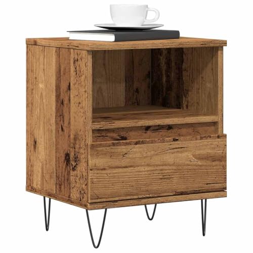 Kangqiling857358 Nachttisch aus antikem Holz, 40 x 35 x 50 cm