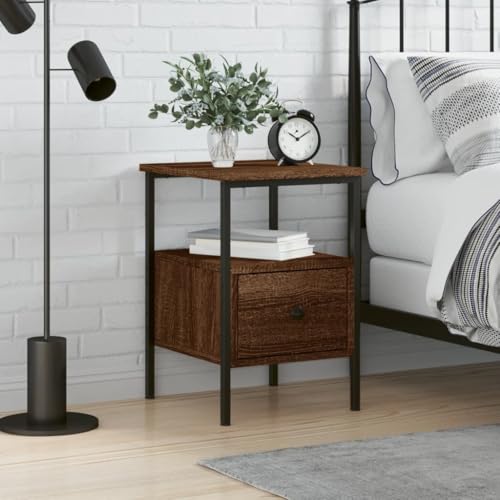 LVHUIDEH Nachttisch Braun Eichen-Optik 34x36x50 cm Holzwerkstoff