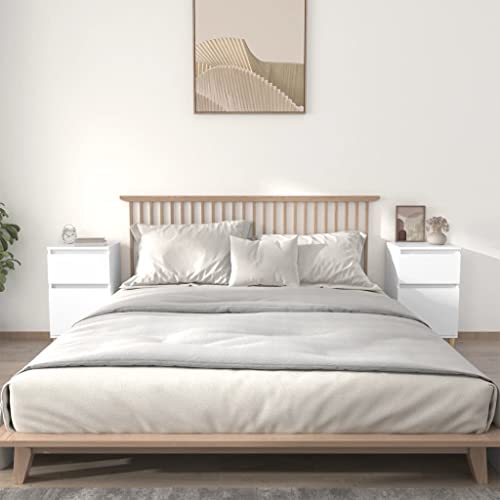 WOODEY Möbel Nachttische 2 Stück weiß 40x35x70 cm Größe