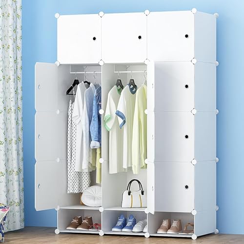 Tragbarer Kleiderschrank Kunststoff Schuhregal Würfel Faltbarer Schrank Kleidung Schuhe Spielzeug Lagerung Organizer Frei Combition Schlafzimmer Flur Eingang Wohnzimmer Bücherre, 183x47x201cm