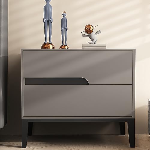 Moderner Nachttisch aus Massivholz mit kreativem Leder-Schubladengriff, großes Fassungsvermögen, mehrfarbig, ideal für Wohnzimmer und Schlafzimmer