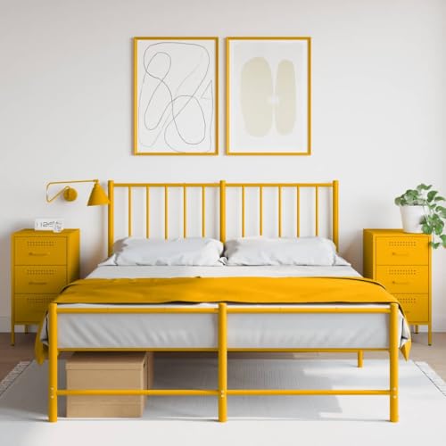 Xichuzi Nachttische 2 STK. Senfgelb 36x39x68 cm Kaltgewalzter Stahl, Nachtschrank, Nachtkästchen, Bedside Table, Nachtkommode, Nightstand, Nachttischschrank, Nachtkonsole - 843085
