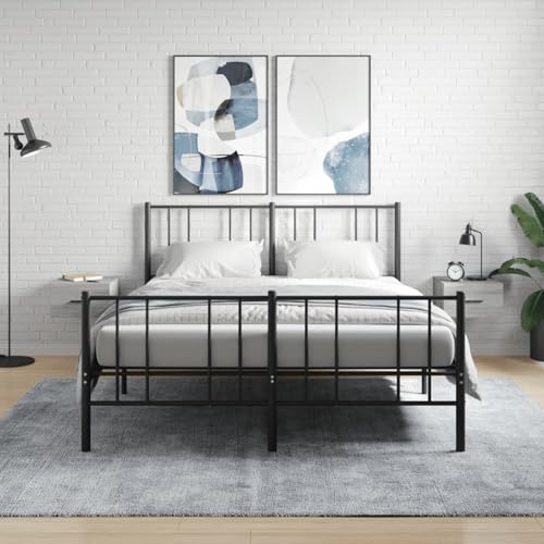 Gecheer Wand-Nachttische 2 STK. Grau Sonoma 35x35x20 cm, Moderner Nachtschrank Beistelltisch für Schlafzimmer Gästezimmer Studentenwohnheim829865