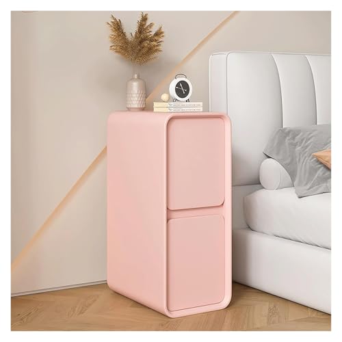 GddOGUK Schmaler Nachttisch mit Aufbewahrungsschublade, Nachttischschrank, modischer Kleiner kompakter Nachttisch, platzsparender moderner Beistelltisch(Rose,30cm)