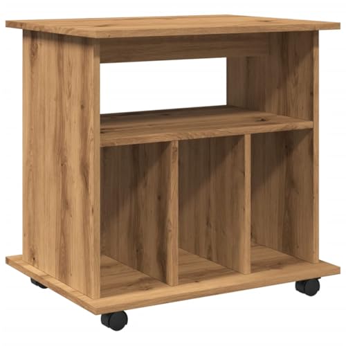 Genérico Wenjingqi 856663 Schrank mit Rollen, Holz, Eiche, 60 x 45 x 60 cm, Braun