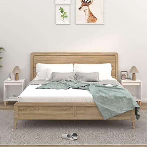 JHQHSM 2 STK. Nachttische Hochglanz Weiß 40x35x50 cm mit Stauraum und Stabiler Oberplatte - Holzwerkstoff Möbel für Wohnzimmer und Schlafzimmer - Langlebige Nachttische