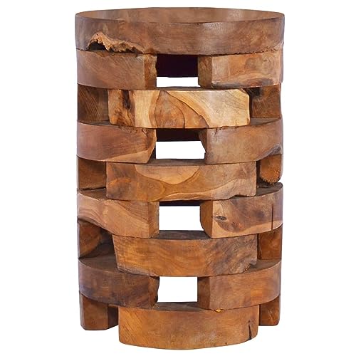 CIADAZ Nachttisch, Nachtschrank, Nachtkästchen, Nachtkommode, Bedside Table, Nacht Tisch, 30x30x45 cm Massivholz Teak
