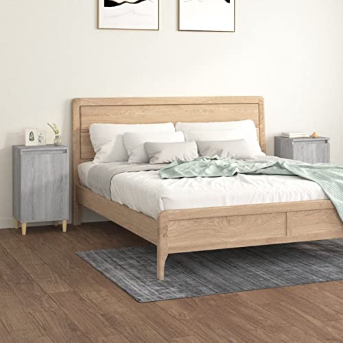 Fasba Nachttische 2 STK. Grau Sonoma 40x35x70 cm Holzwerkstoff, Beistelltisch mit viel Stauraum, Nachtschrank, Nachtkommode, Nachtkonsole/ 819641