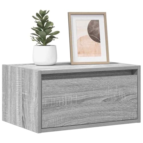 INLIFE Wand-Nachttisch mit LED-Leuchten Grau Sonoma,Möbel,TV-Möbel,G rau,10.65 KG,860221