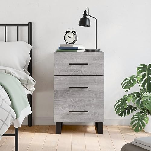Frdhee Raumdekorationen Nachttischschrank,Nachtti sch Grau 40x40x66 cm Holzwerkstoff für Wohnzimmer, Schlafzimmer, Büro, Badezimmer