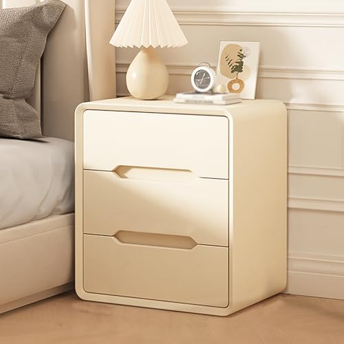 Nachttisch mit Massivholzschubladen, Mikrofaser-Leder umwickelter Nachttisch, modernes Design, leises Rutschen, geeignet für Schlafzimmer oder Wohnzimmer