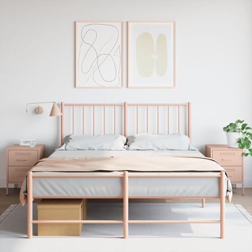 Xichuzi Nachttische 2 STK. Rosa 36x39x50,5 cm Stahl, Nachtschrank, Nachtkästchen, Bedside Table, Nachtkommode, Nightstand, Nachttischschrank, Nachtkonsole - 842925