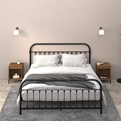 LVHUIDEH Nachttische 2er Set Braun Eichen-Optik 40x35x50 cm