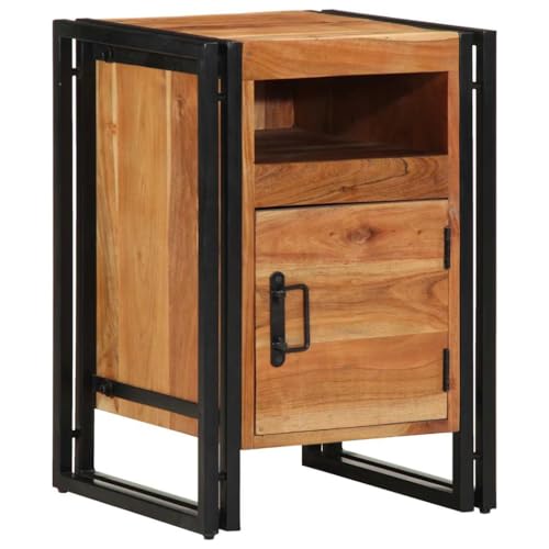 vidaXL Nachttisch 40x40x59 cm Massivholz Akazie, Nachtschrank, Beistellschrank, Nachtkommode, Bettschrank, Beistelltisch, Schlafzimmermöbel