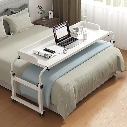 Höhenverstellbarer Überbetttisch mit Rollen – Mobiler Laptop-Betttisch für Zuhause & Krankenhaus – Vielseitiger Computerständer für Schlafzimmer & Pflegebett