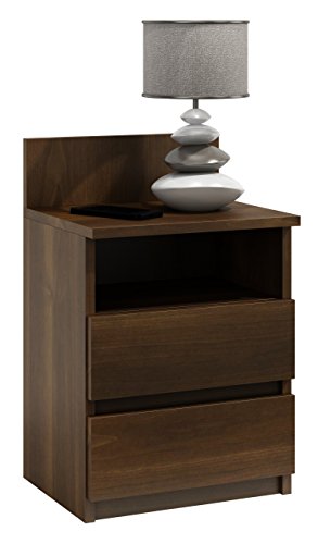Nachtschrank Nachtkonsole Nachttisch Nachtschränkchen Beistelltisch V87 (Nussbaum)