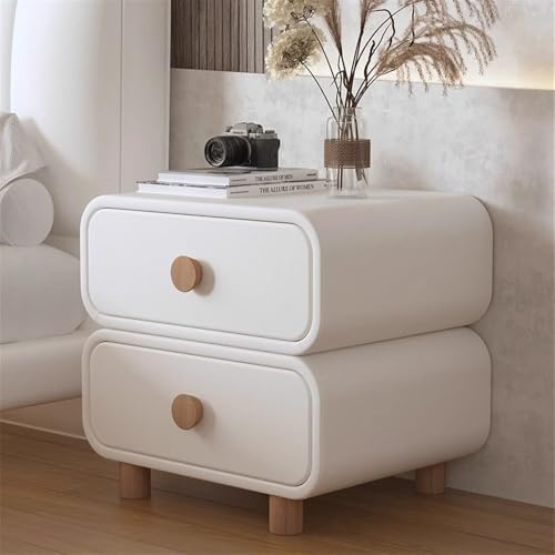 HJYBFA Nachttische, Home Creme Stil Schlafzimmer Leder Einfach Modern Kostenlose Installation Kleiner Lagerschrank für Wohnzimmer (Weiß, 40 cm)