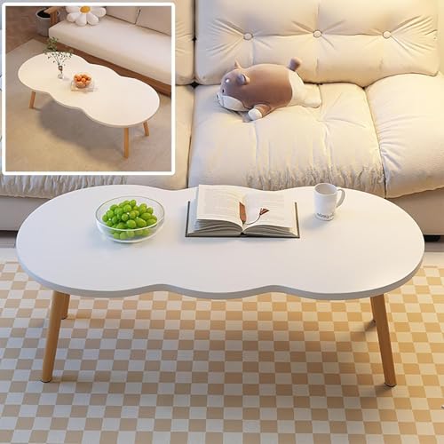 Kleiner Couchtisch, minimalistischer Couchtisch, unregelmäßiger Beistelltisch für den Innenbereich, Couchtisch verwandelt sich in Esstisch, moderner Industrie-Stil, für Wohnzimmer, Schlafzimmer