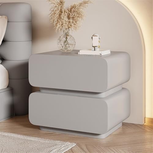 HJYBFA Moderner, minimalistischer Nachttisch aus Leder Schubladen, praktischer Beistelltisch für Wohnzimmer/Schlafzimmer (grau, 15,7 x 15,7 x 19,7 Zoll)