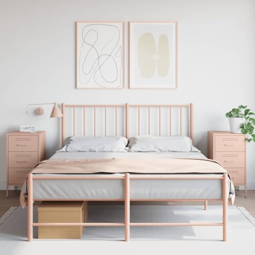 Xichuzi Nachttische 2 STK. Rosa 36x39x68 cm Kaltgewalzter Stahl, Nachtschrank, Nachtkästchen, Bedside Table, Nachtkommode, Nightstand, Nachttischschrank, Nachtkonsole - 843081